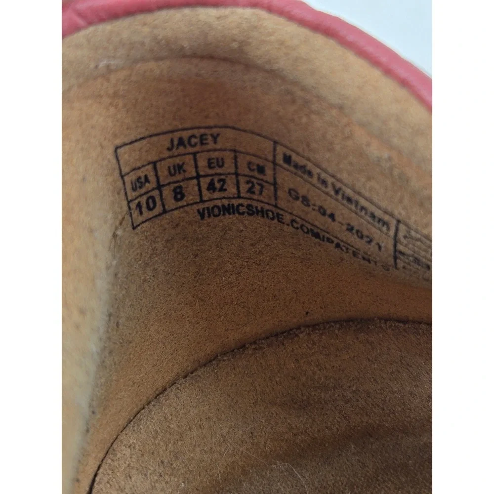 Vionic Jacey Wedge Slip On Ballet Shoes Dusty Cedar Pink Leather Womens 10